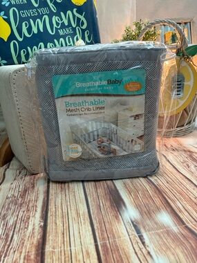 Gray Mesh Crib Liner -